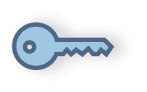 Drawing of a door key