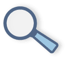 Drawing of a magnifying glass icon